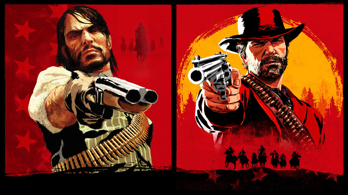 Red Dead Redemption (PS4 & PS5) ve Red Dead Redemption 2 (PS4) birlikte PS4 kapak görseli